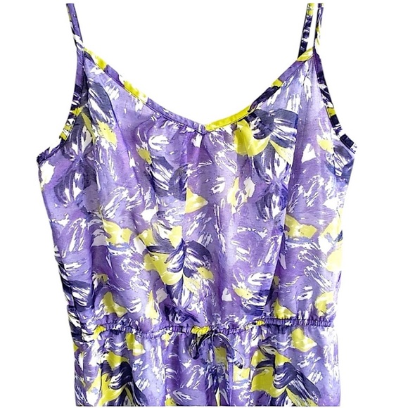 LOFT Purple & Yellow Abstract Floral Maxi Dress Petite Small - Picture 9 of 12